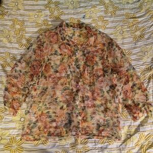 Floral Sheer Blouse - Multicolor